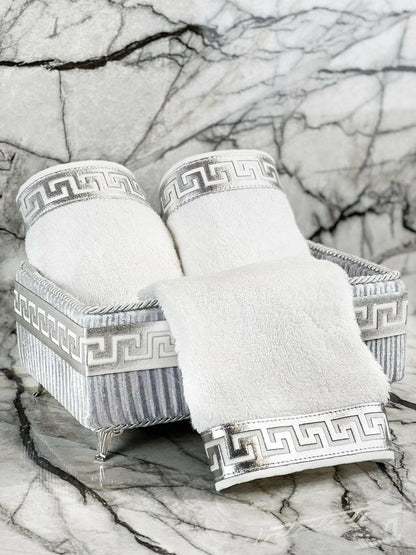 Anka Grey & Silver Towel Box Set