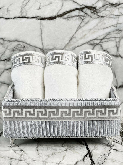 Anka Grey & Silver Towel Box Set