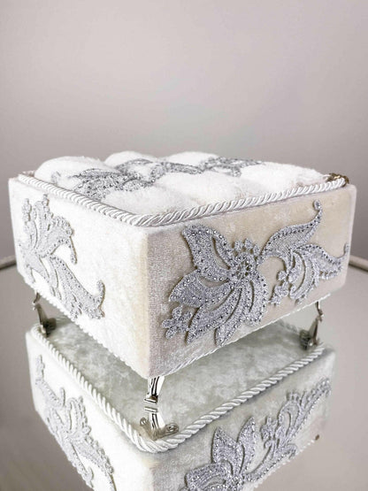 Ayla Silver Towel Box Set