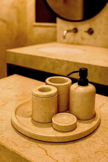 Toros Beige Marble Bathroom Set
