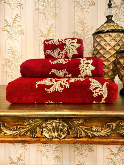 Deva Burgundy Towel Set