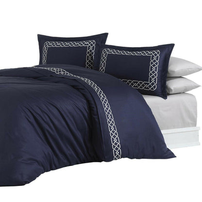 Esma Night Blue - Embroidered Luxury Duvet Cover Set
