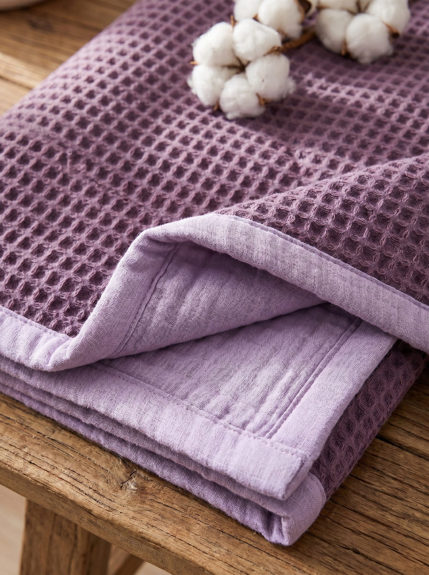 8-Layer Waffle & Muslin Blanket – Reversible Luxury Organic Cotton Bedspread & Throw