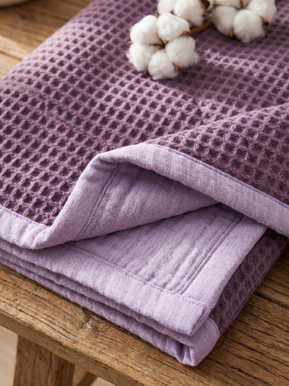 8-Layer Waffle & Muslin Blanket – Reversible Luxury Organic Cotton Bedspread & Throw