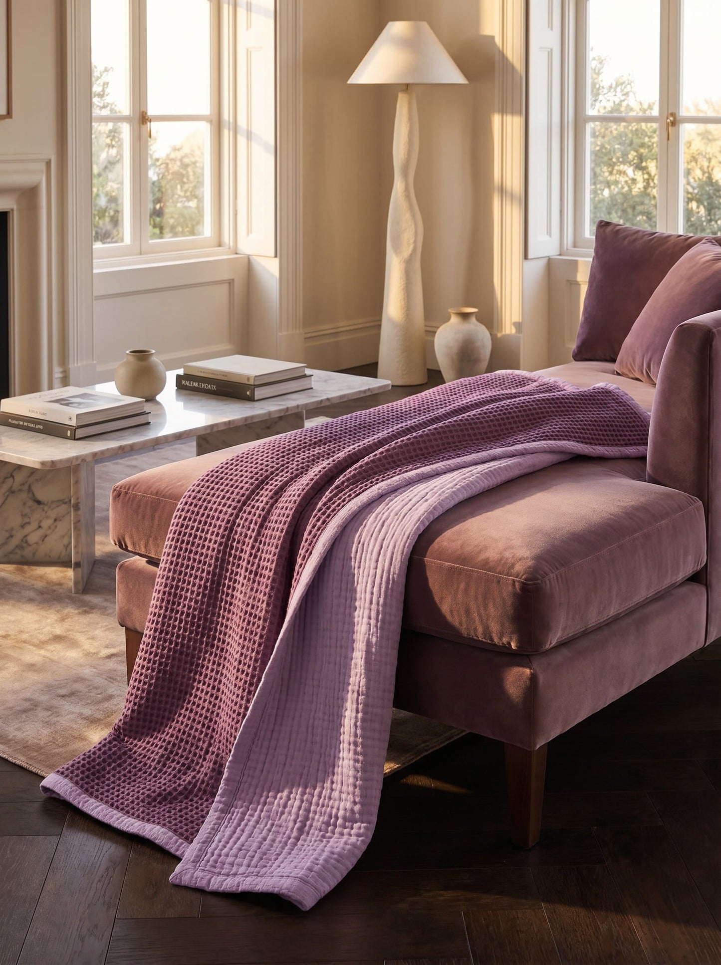 8-Layer Waffle & Muslin Blanket – Reversible Luxury Organic Cotton Bedspread & Throw