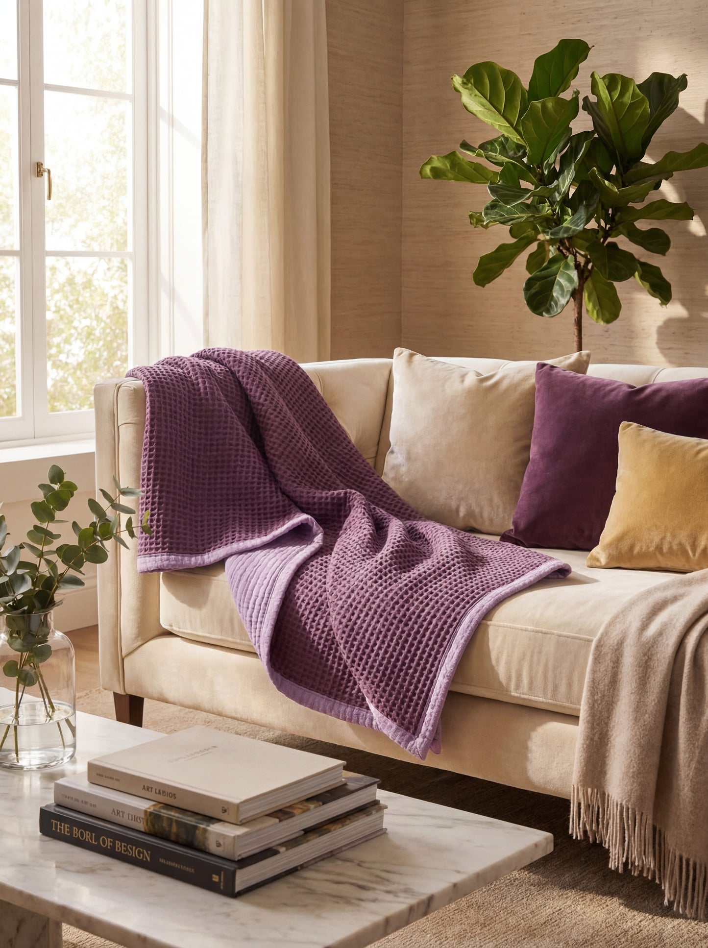 8-Layer Waffle & Muslin Blanket – Reversible Luxury Organic Cotton Bedspread & Throw