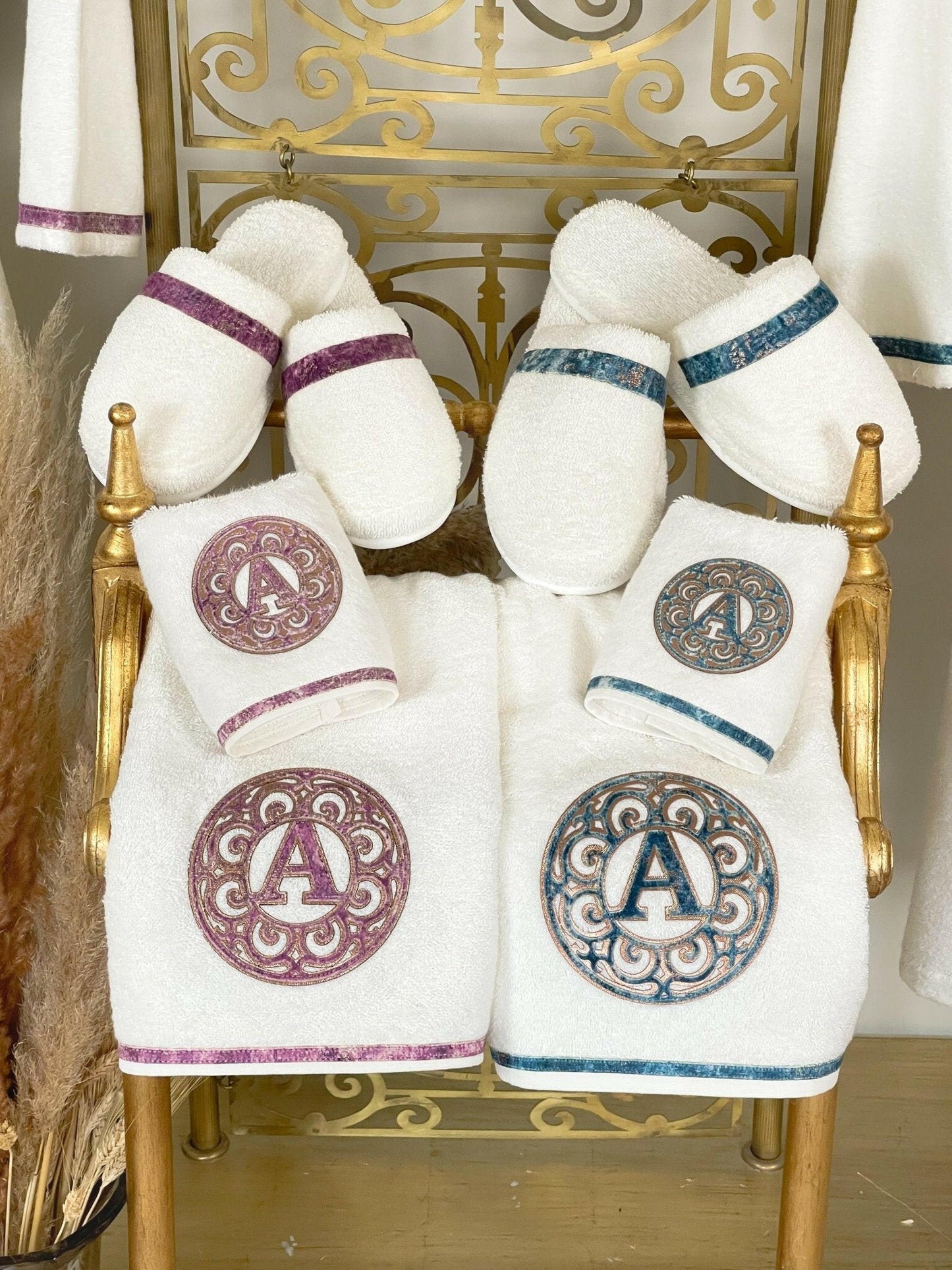 Personalized Initial Lyra Bathrobe Set (His & Her)