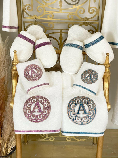 Personalized Initial Lyra Bathrobe Set (His & Her)
