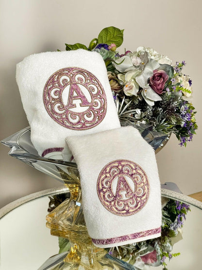 Personalized Initial Lyra Towel Set