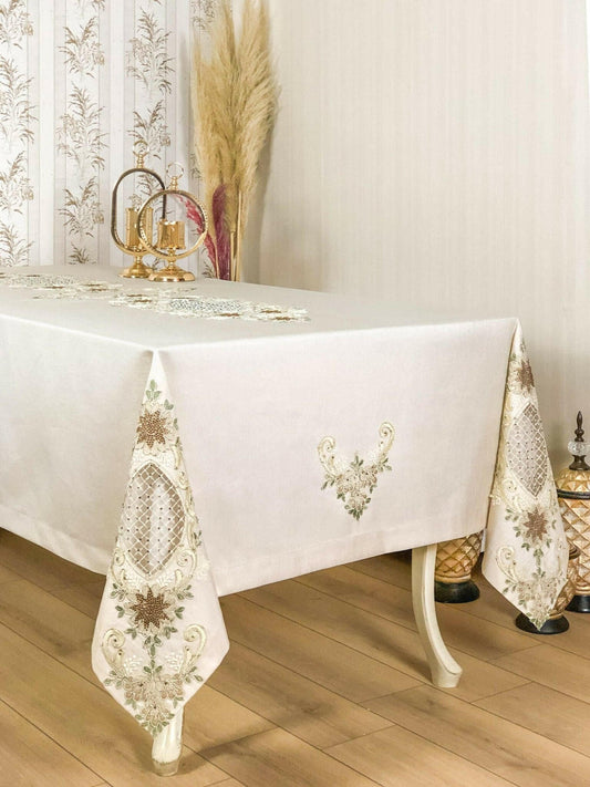 Yesim Cream Tablecloth