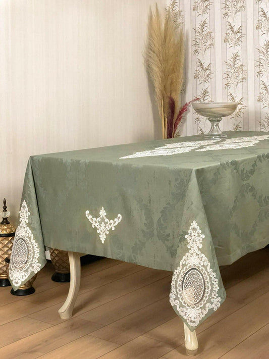 Yesim Oil Green Tablecloth