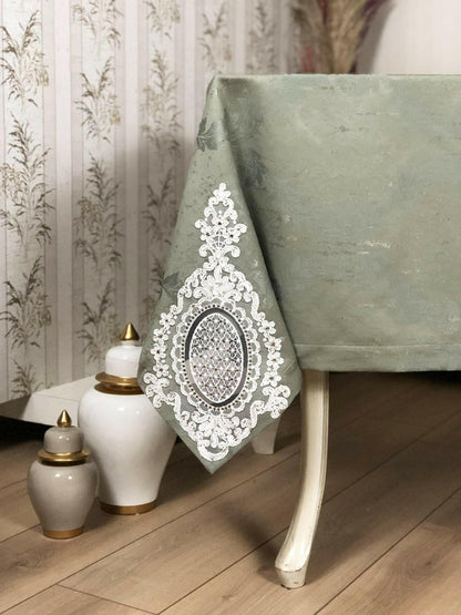 Yesim Oil Green Tablecloth